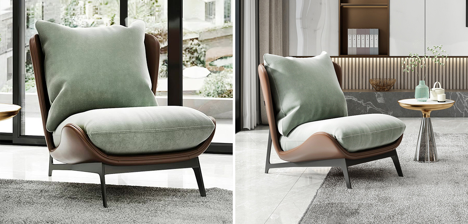 Кресло Maxwell Green Textile Leather Armchair - фото №1