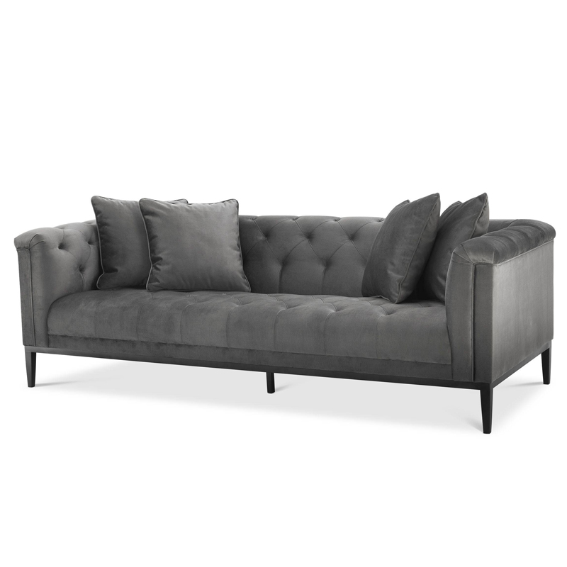 Диван Eichholtz Sofa Cesare Grey Серый Темная бронза в Санкт-петербурге | Loft Concept 