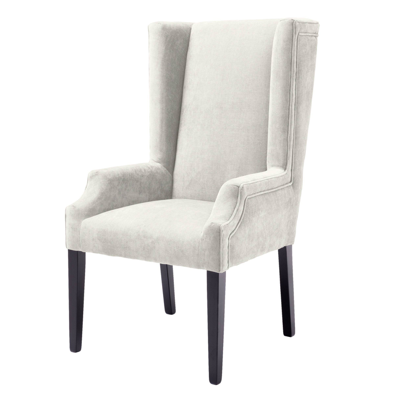 Стул Eichholtz Dining Chair Tempio sand Молочный Черный в Санкт-петербурге | Loft Concept 