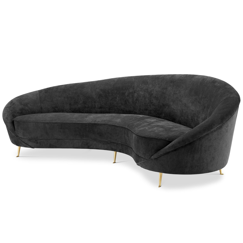 Диван Eichholtz Sofa Provocateur Black Черный Латунь в Санкт-петербурге | Loft Concept 