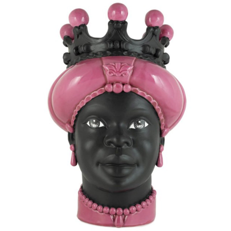 Ваза VASE MORO LADY CROWN DARK pink Черный Розовый в Санкт-петербурге | Loft Concept 