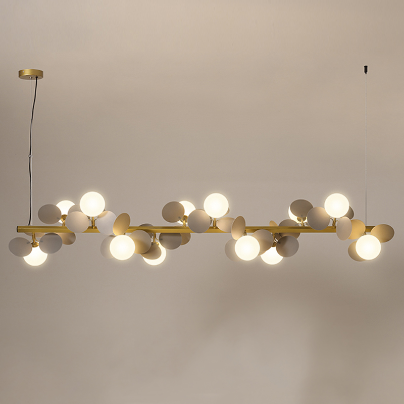 Люстра MATISSE Chandelier Line Золотой Белый Светло-серый в Санкт-петербурге | Loft Concept 