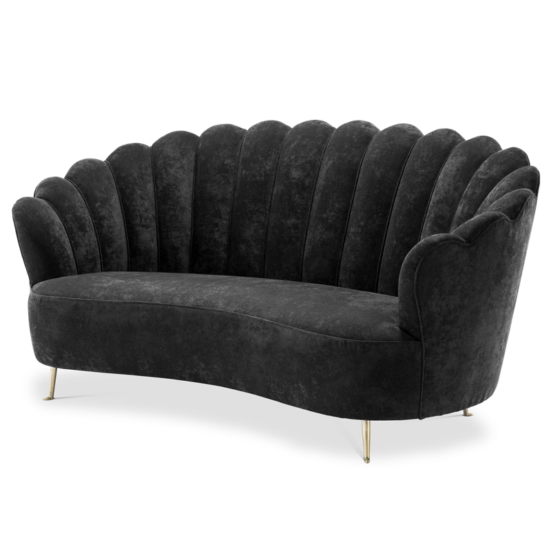 Диван Eichholtz Sofa Messina Black Черный Латунь в Санкт-петербурге | Loft Concept 