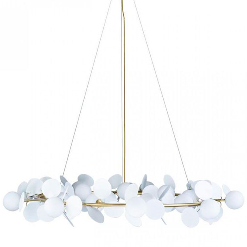 Люстра MATISSE Chandelier White диаметр 130 Белый Золотой в Санкт-петербурге | Loft Concept 