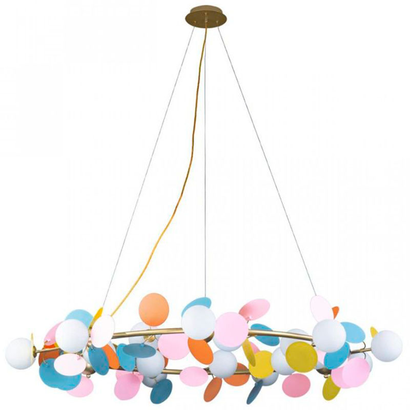 Люстра MATISSE Chandelier circle multicolor диаметр 130 Мульти Золотой в Санкт-петербурге | Loft Concept 