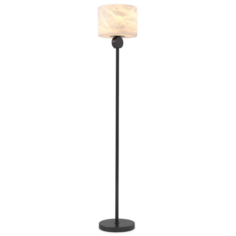 Торшер Eichholtz Floor Lamp Etruscan Bronze Темная бронза Белый в Санкт-петербурге | Loft Concept 