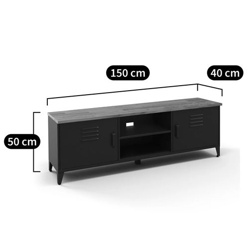 ТВ-тумба из металла и столешницей из массива дуба Metal Wood TV-Stand в Санкт-петербурге