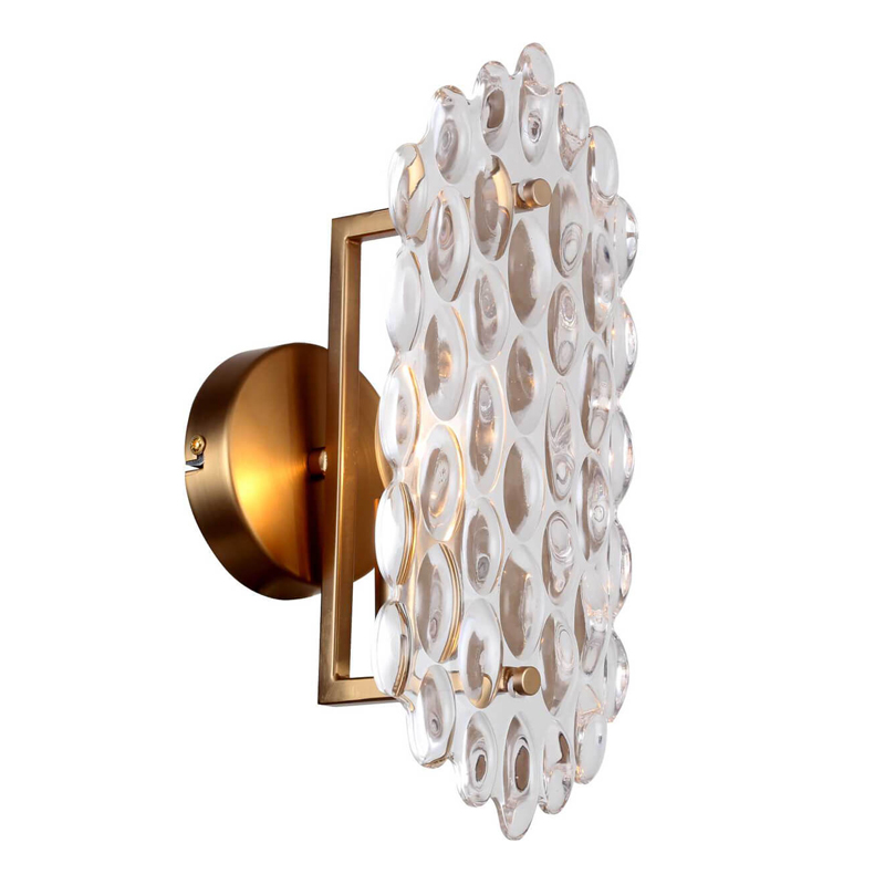 Бра Textured Glass Chandelier sconce oval Глянцевое золото Прозрачное Стекло в Санкт-петербурге | Loft Concept 