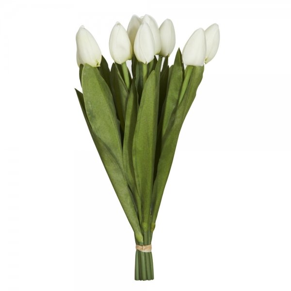 Декоративный искусственный цветок Bouquet Of White Tulips Белый Зеленый в Санкт-петербурге | Loft Concept 