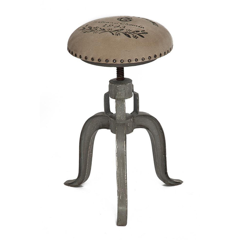 Барный стул Antique Metal Bar Stool Серый Бежево-серый в Санкт-петербурге | Loft Concept 