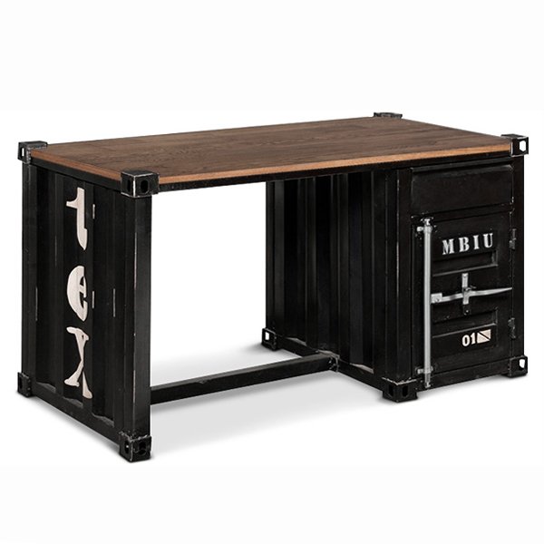 Письменный стол Metal & Oak Sea Container Desk Дуб темный в Санкт-петербурге | Loft Concept 