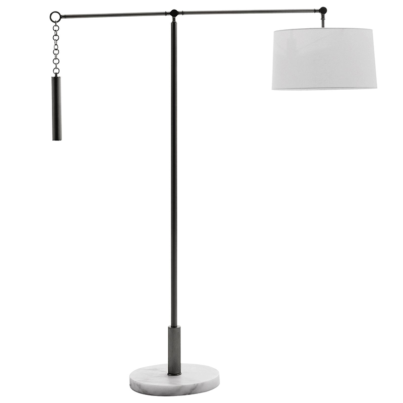 Торшер Arteriors NEWARK FLOOR LAMP Black Черный Белый в Санкт-петербурге | Loft Concept 