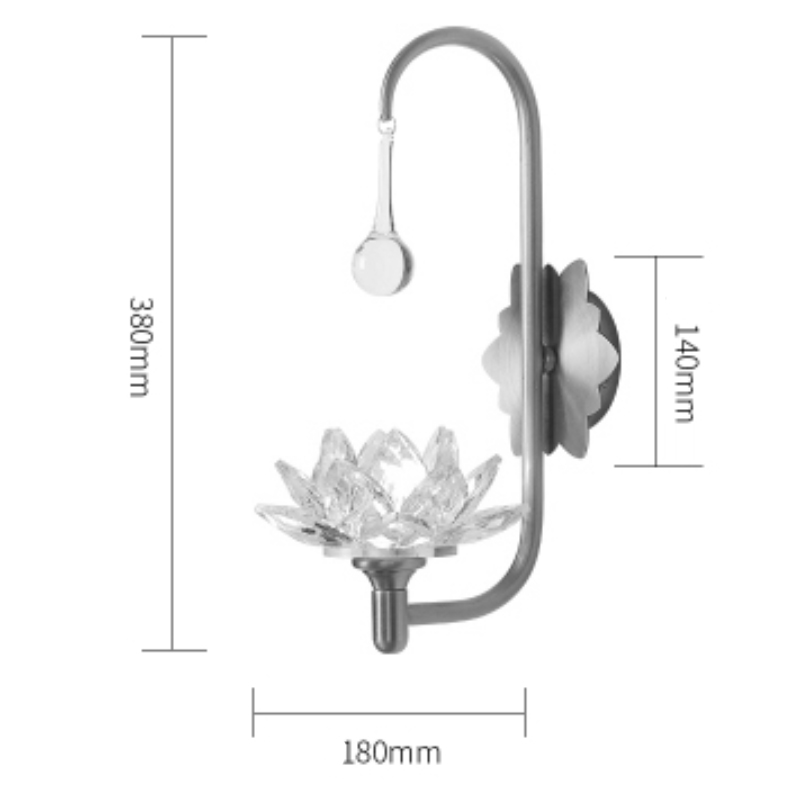 Хрустальный настенный светильник Цветок Лотоса Lotus flower Wall Clear Glass A в Санкт-петербурге