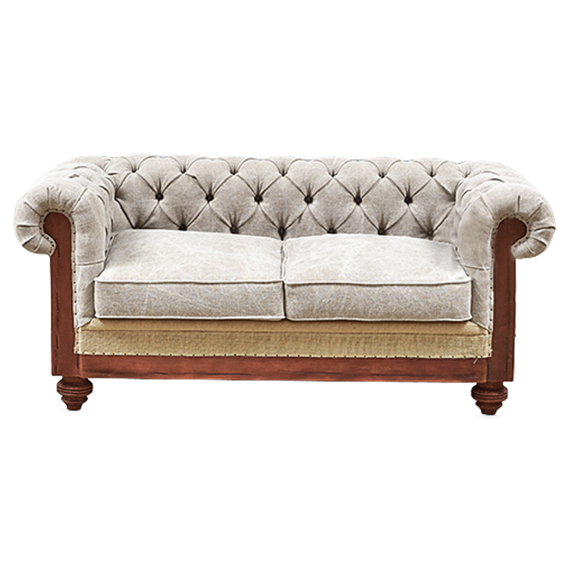 Диван Deconstructed Chesterfield Sofa double Ivory Коричневый Бежево-серый в Санкт-петербурге | Loft Concept 