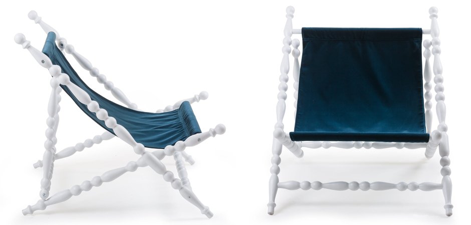 Стул Seletti Heritage Foldable Deckchair Blue white Стул Seletti Heritage Foldable Deckchair Blue white - Loft-Concept в Санкт-петербурге