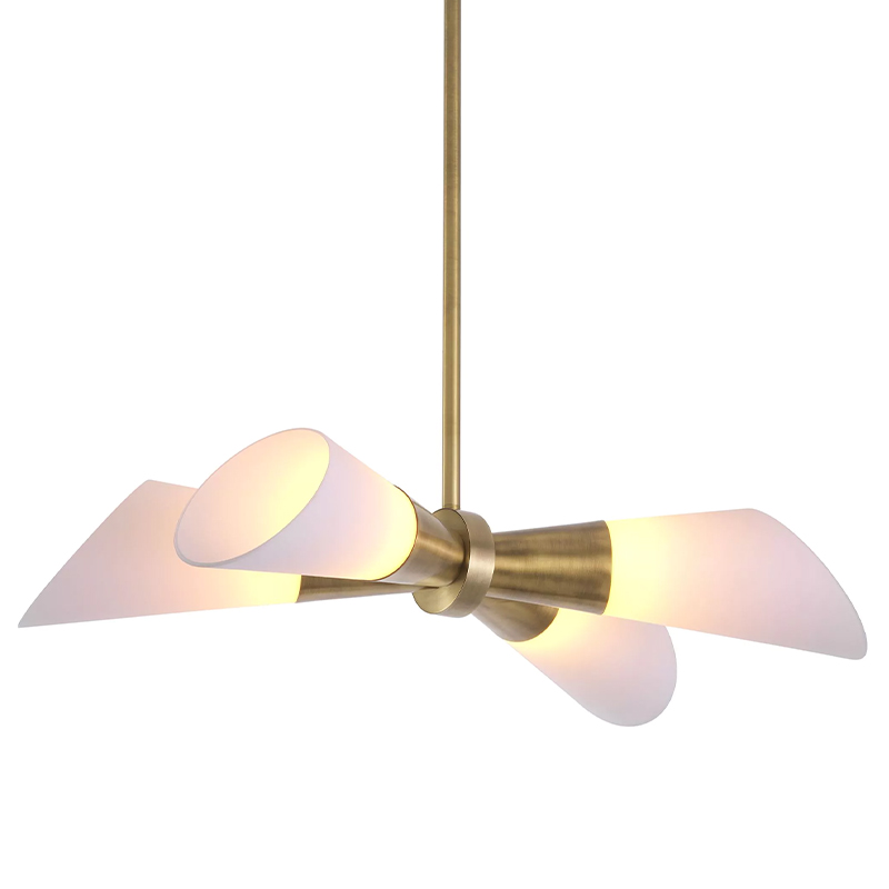 Люстра Eichholtz Ceiling Lamp Papillon Латунь Белый в Санкт-петербурге | Loft Concept 