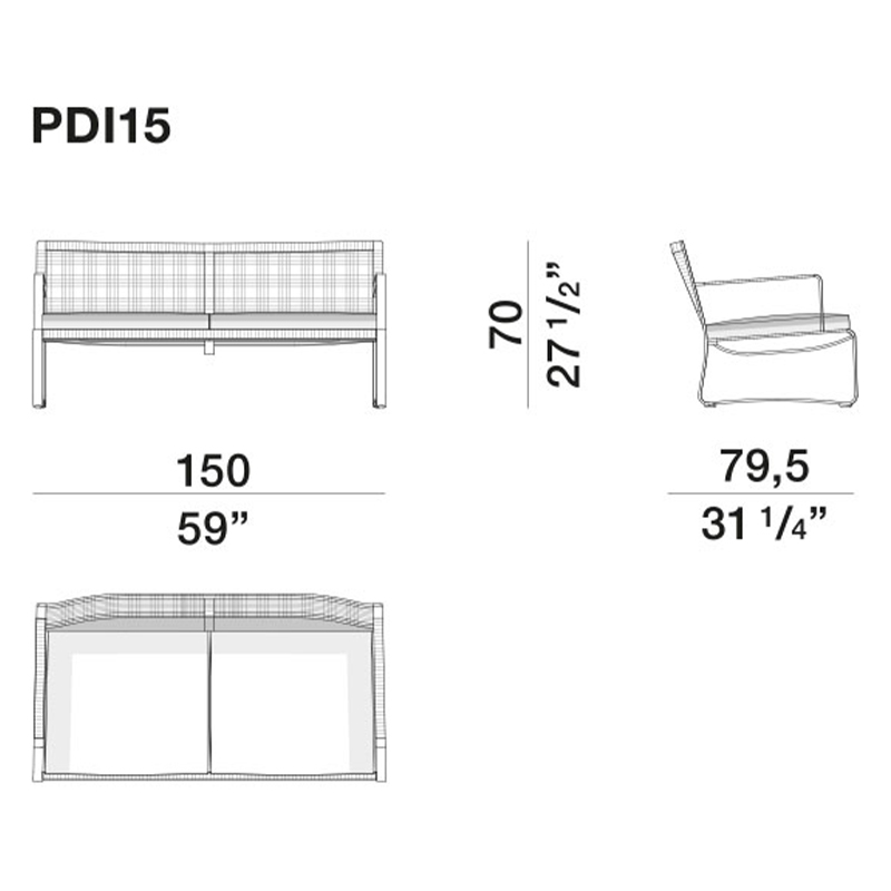 Двухместный уличный диван PHOENIX Sofa в Санкт-петербурге