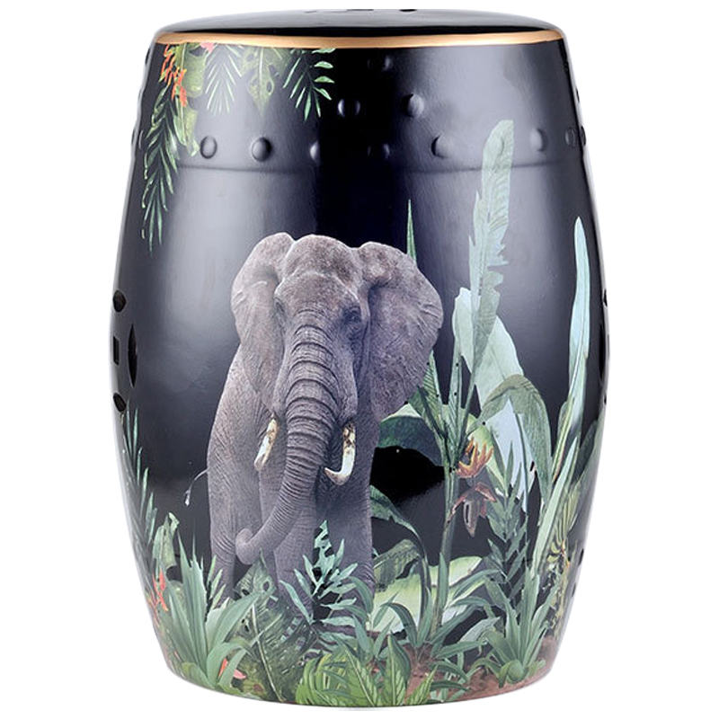 Керамический табурет Elephant Tropical Animal Ceramic Stool Black Черный Зеленый Серый в Санкт-петербурге | Loft Concept 