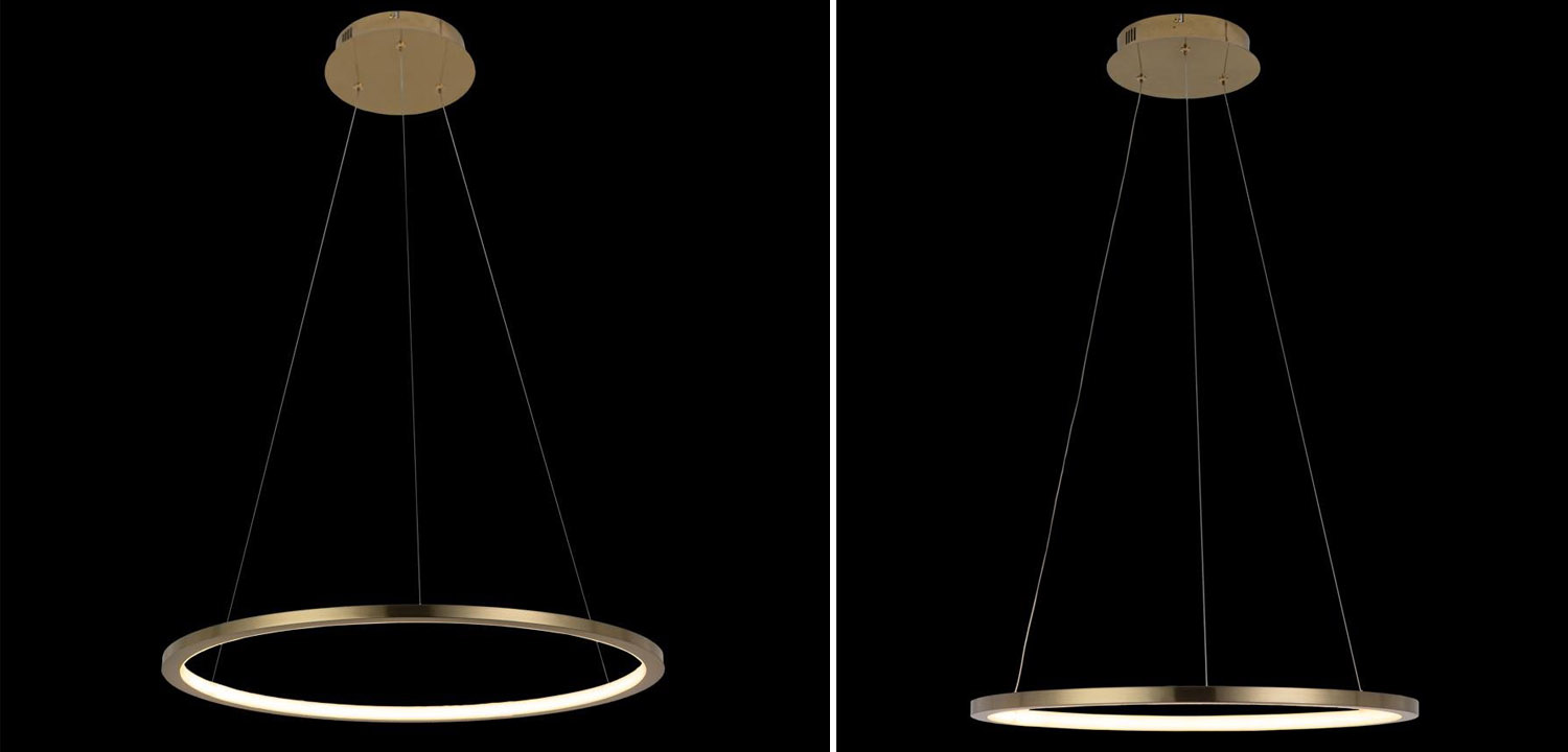 Подвесной светильник Yvette Ring Horizontal gold - фото