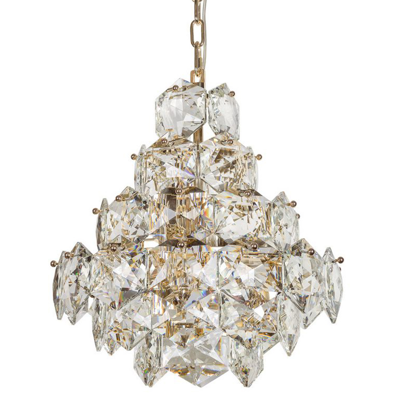 Люстра Tiers Crystal Light Chandelier Gold 45 Золотой Прозрачное Стекло в Санкт-петербурге | Loft Concept 