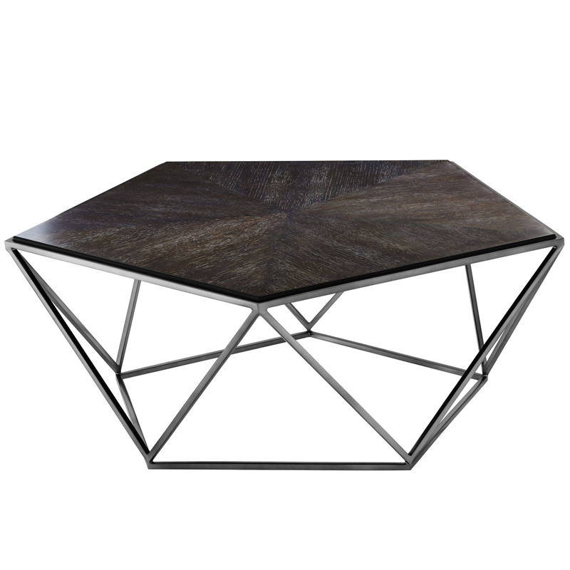 Кофейный стол Eichholtz Coffee Table Pentagon Никель Сатин Коричневый в Санкт-петербурге | Loft Concept 