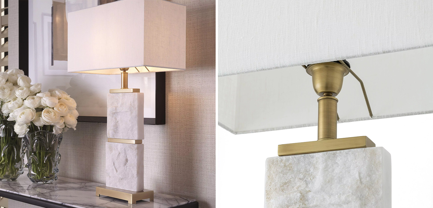 Настольная лампа Eichholtz Table Lamp Newton L Marble - фото