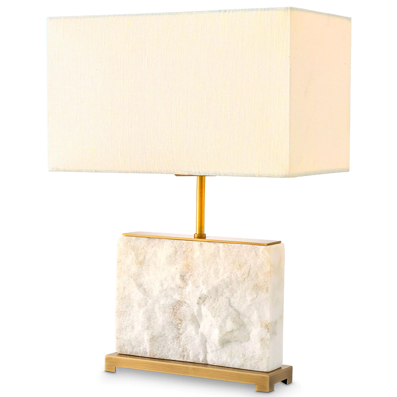 Настольная лампа Eichholtz Table Lamp Newton S Marble Белый Мрамор Bianco Латунь Кремовый в Санкт-петербурге | Loft Concept 