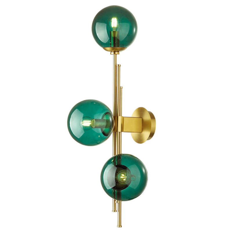 Бра TRILOGY WALL SCONCE Turquoise glass 70 Латунь в Санкт-петербурге | Loft Concept 