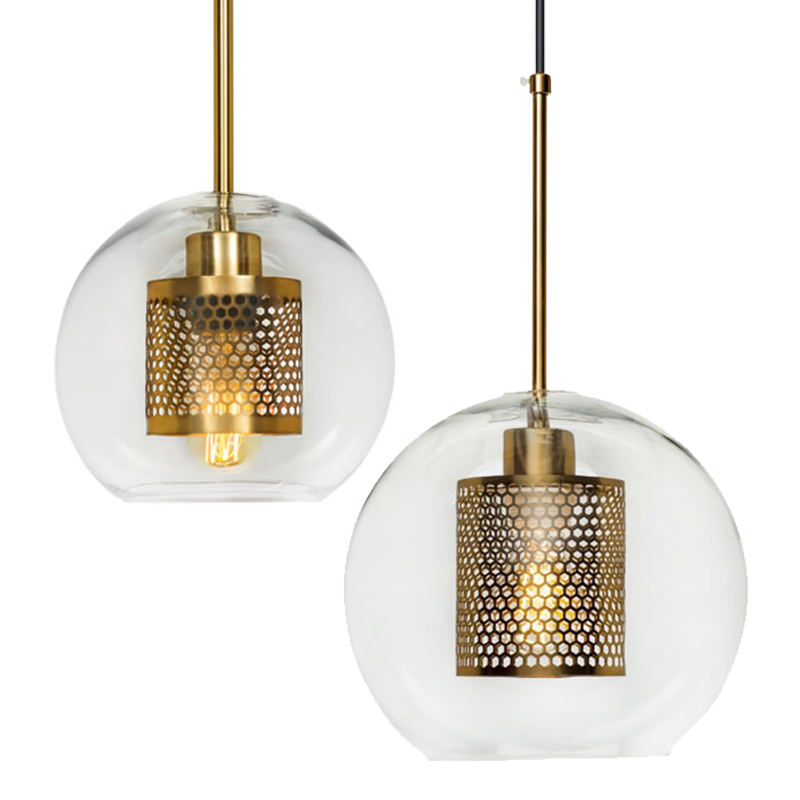 Perforated Vessel Pendant Lamp Gold Ball Золотой Прозрачное Стекло в Санкт-петербурге | Loft Concept 