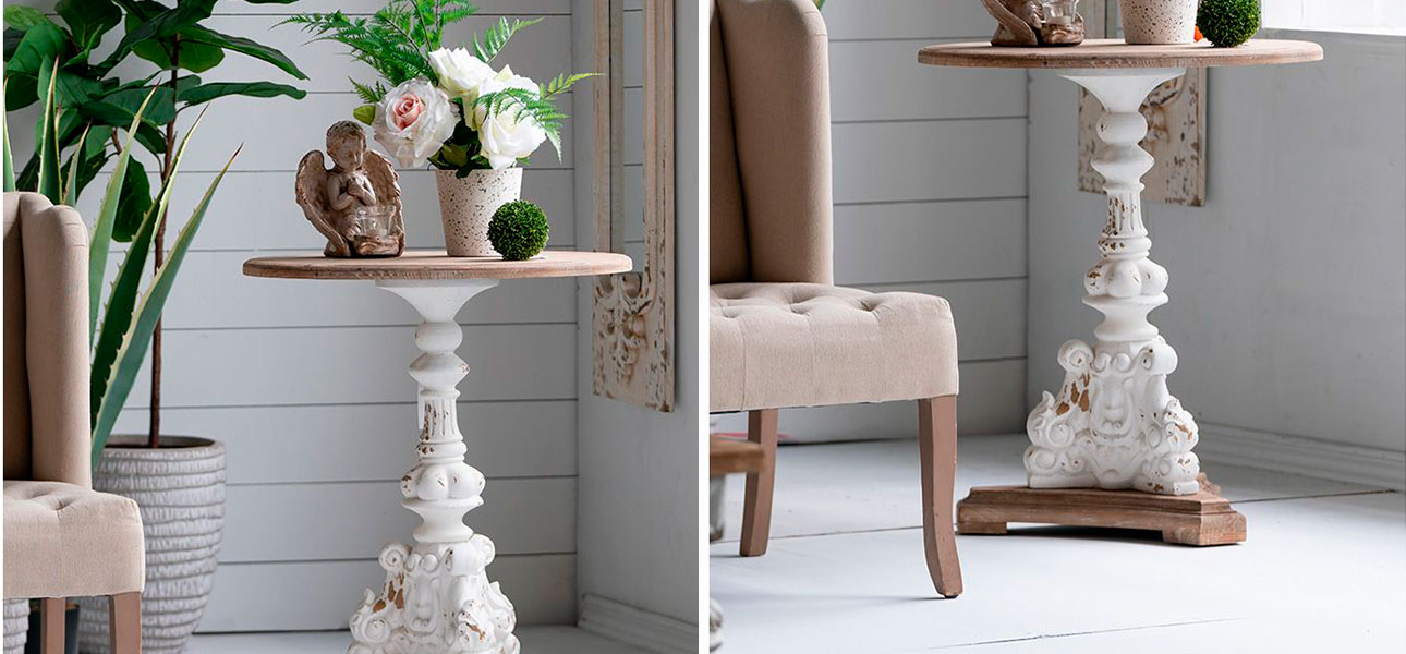 Столик круглый на резном основании Cecil - фото №3