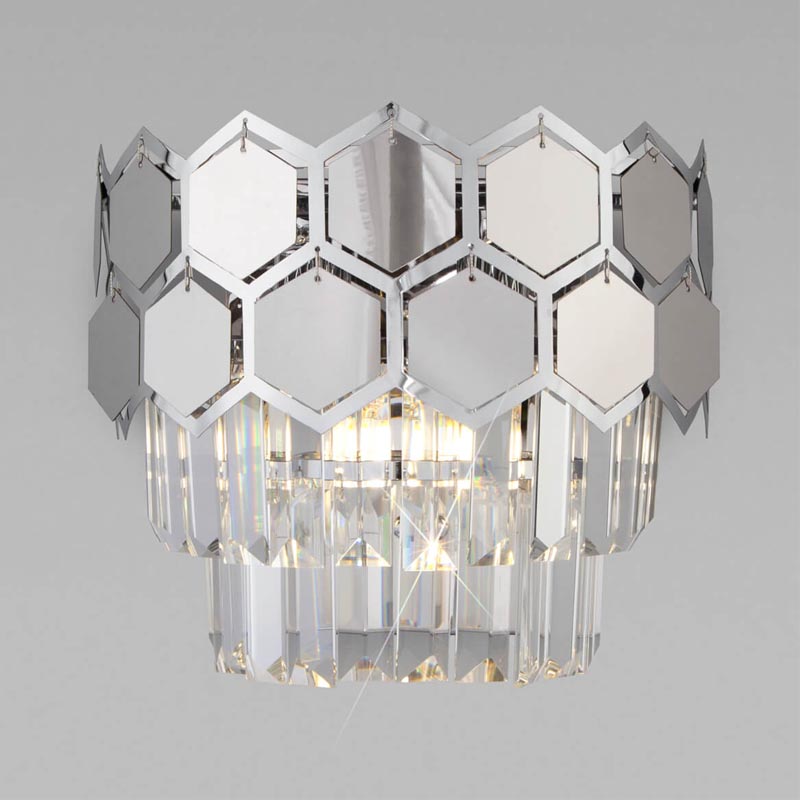 Бра Hanging Hexagon Moira Sconce chrome Прозрачный (Transparent) Хром в Санкт-петербурге | Loft Concept 