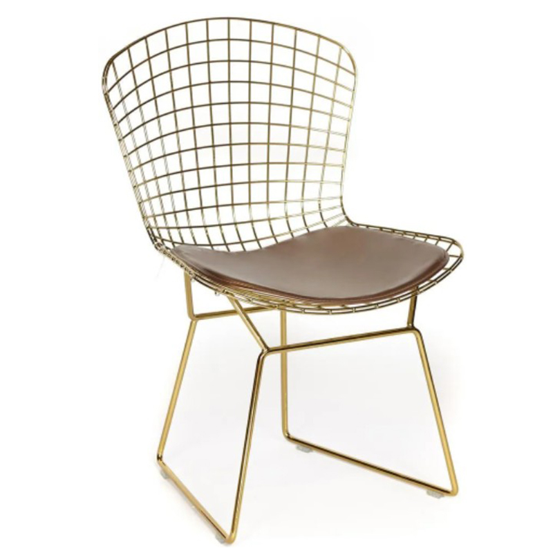 Стул Bertoia Chair Gold Золотой Коричневый в Санкт-петербурге | Loft Concept 