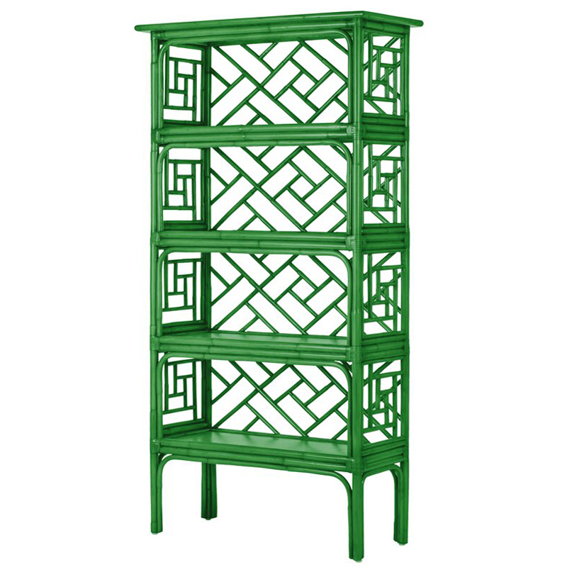 Стеллаж Зеленый Bamboo Chippendale Etagere Green Зеленый в Санкт-петербурге | Loft Concept 