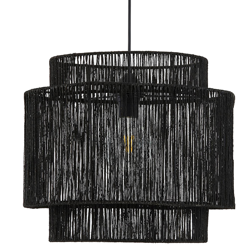 Подвесной светильник Signe Wicker Hemp Black Dual Черный в Санкт-петербурге | Loft Concept 