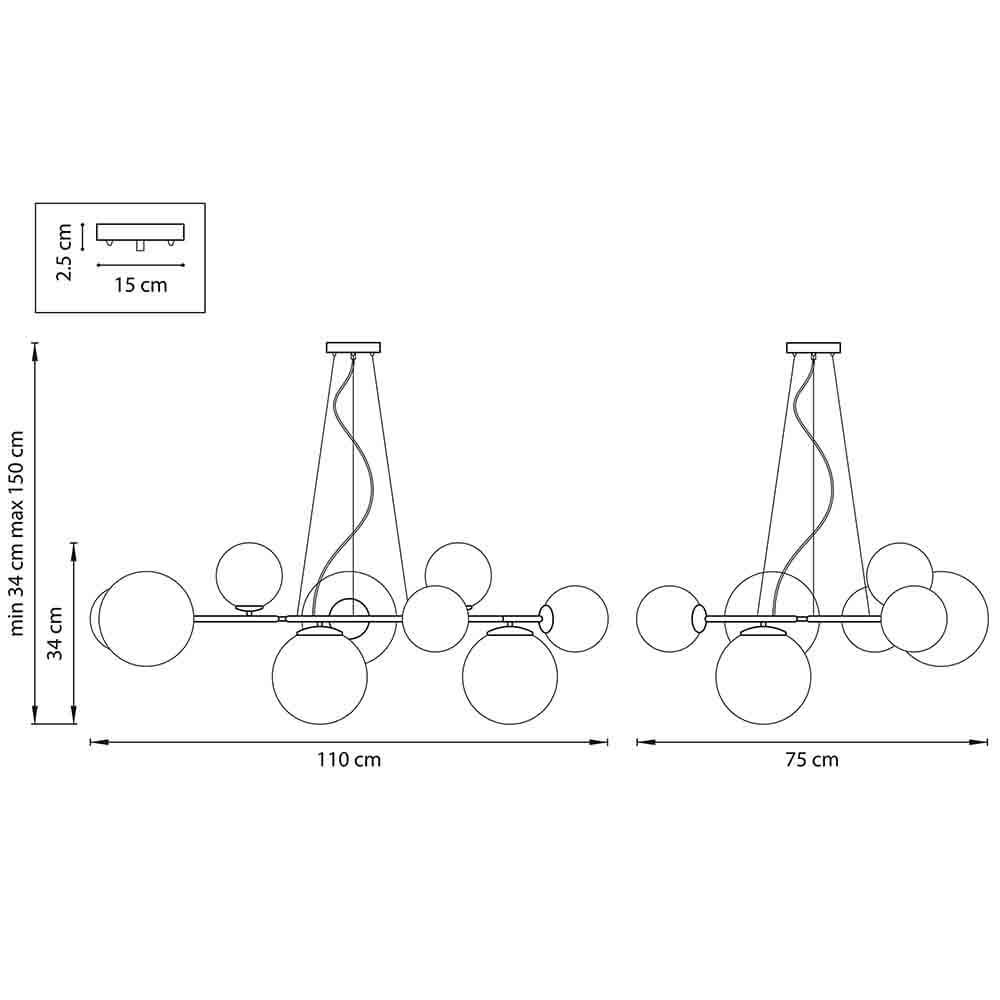 Люстра Bubbles on 4 Rings Chandelier Black в Санкт-петербурге