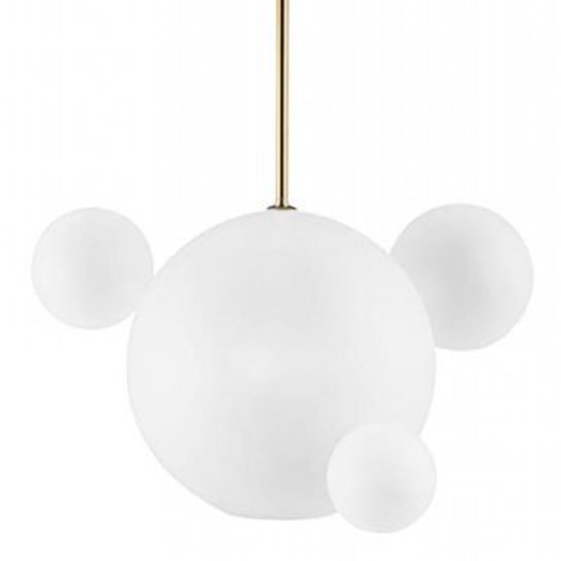 Светильник Giopato & Coombes Bollr Pendant 4 BUBBLE LAMP матовое белое стекло Белый Золотой в Санкт-петербурге | Loft Concept 