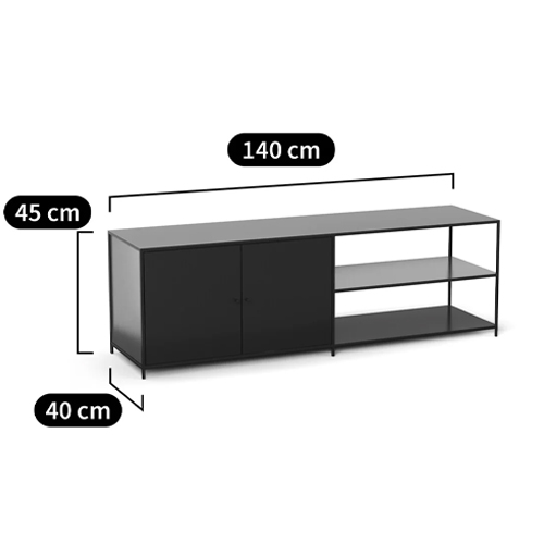 ТВ-тумба из металла с 2-мя дверцами и полками Damian Metal TV Stand в Санкт-петербурге