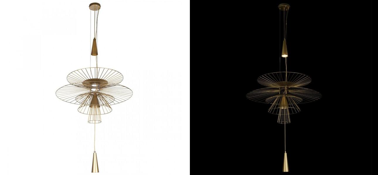 Люстра с металлическим плафоном Shade Metal Chandelier 100 см - фото