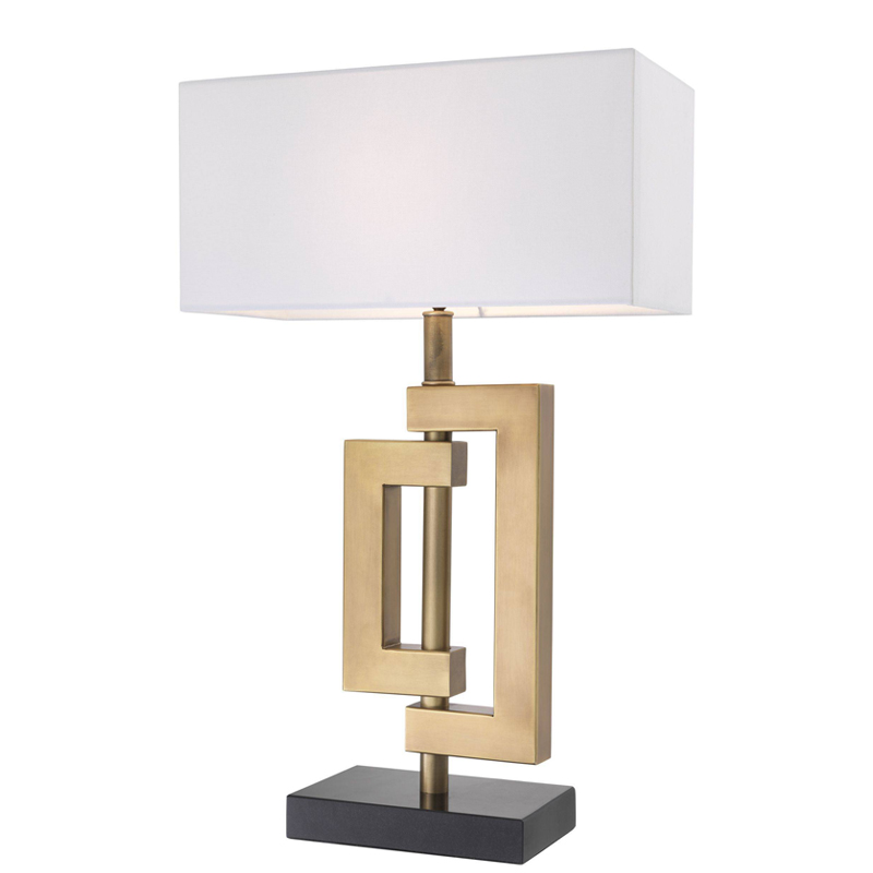 Настольная лампа Eichholtz Table Lamp Leroux brass Белый Латунь Античная полированная Черный в Санкт-петербурге | Loft Concept 