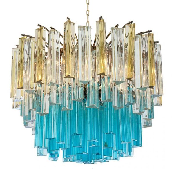 1960s Vintage Murano Glass Chandelier turquoise glass Бирюзовый Янтарный в Санкт-петербурге | Loft Concept 