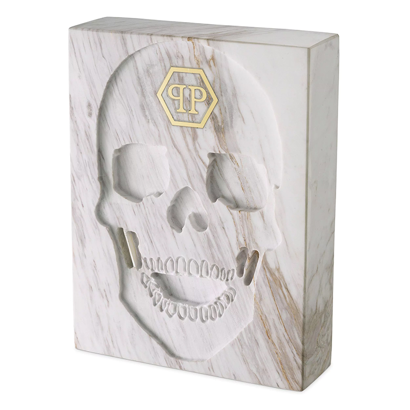 Статуэтка Philipp Plein Marble Skull book Белый Мрамор Bianco в Санкт-петербурге | Loft Concept 