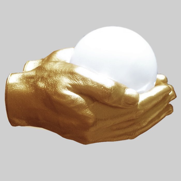 Бра Glowing Ball In The Gold Hands Золотой в Санкт-петербурге | Loft Concept 