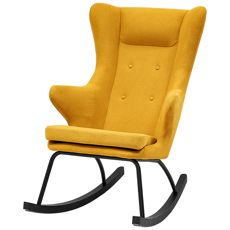 Rocking chair DORIA YELLOW Кресло-Качалка Желтое Желтый Черный в Санкт-петербурге | Loft Concept 