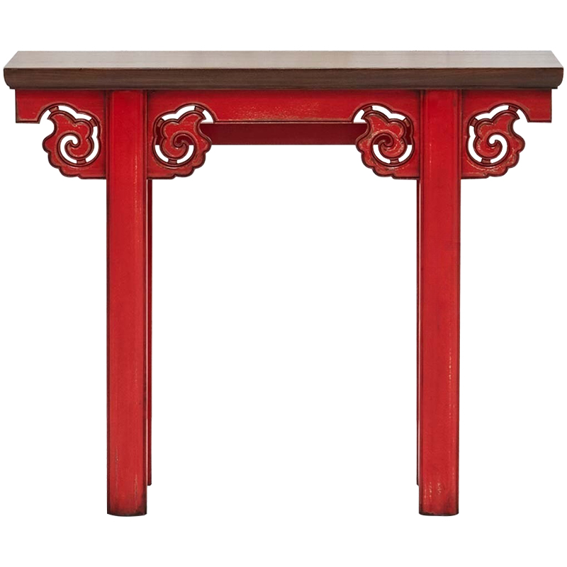 Деревянная консоль в китайском стиле красная Tang Console Table Красный Коричневый в Санкт-петербурге | Loft Concept 