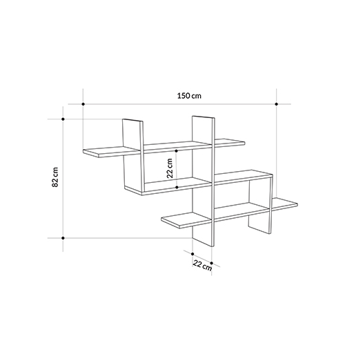 Полка фигурная подвесная цвета антрацит HALIC BOOKCASE ANTHRACITE в Санкт-петербурге