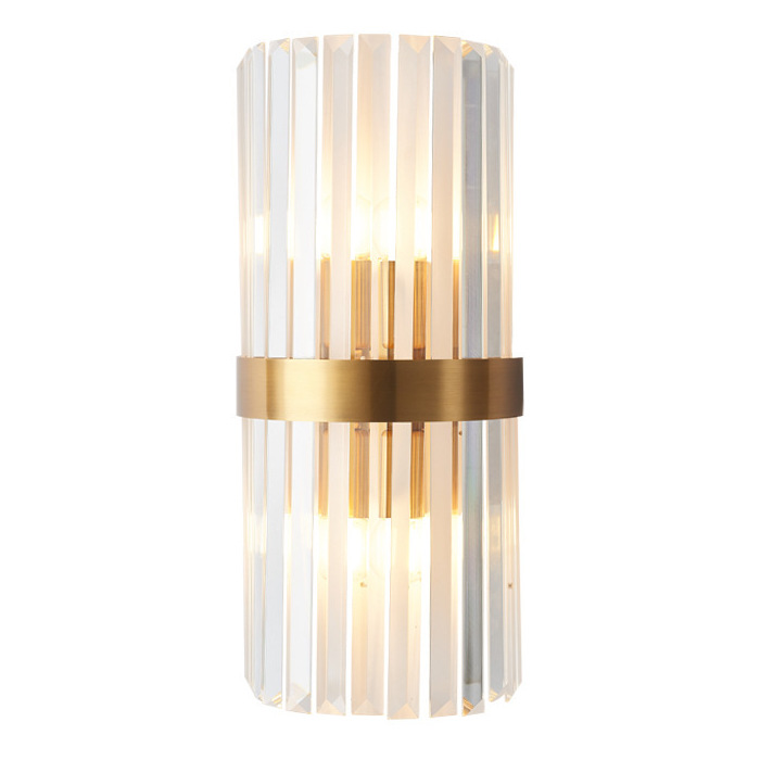 Бра Odeon Clear Glass Gold metal Wall Lamp Прозрачный Латунь в Санкт-петербурге | Loft Concept 