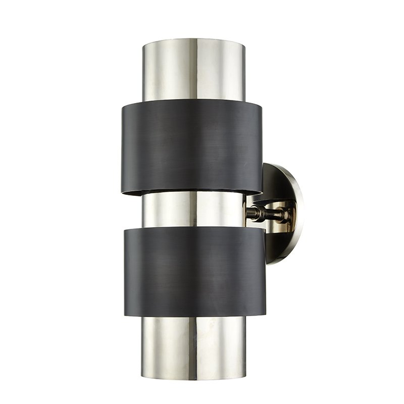 Бра Hudson Valley 9420-PNOB Cyrus 2 Light Wall Sconce In Polished Nickel/Old Bronze Combo Никель Темная бронза в Санкт-петербурге | Loft Concept 