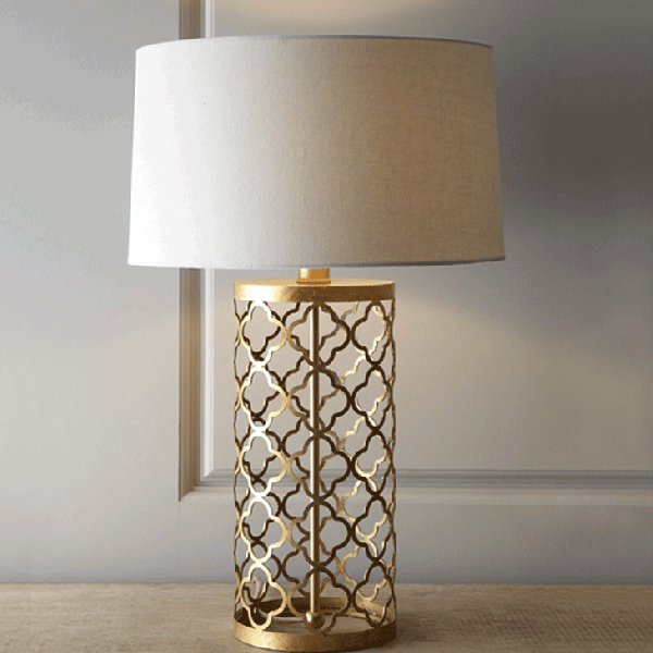 Настольная лампа Regina-Andrew Design Quatrefoil Drum Lamp Латунь в Санкт-петербурге | Loft Concept 