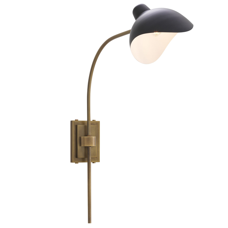 Бра Eichholtz Wall Lamp Pelham Brass Черный Латунь Античная полированная в Санкт-петербурге | Loft Concept 