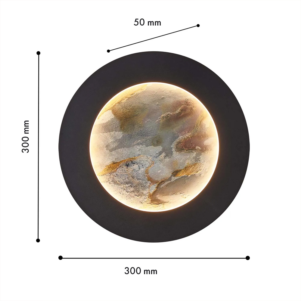 Бра в форме диска черного цвета Borders of Black в Санкт-петербурге